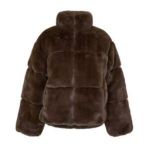 Jack Wills Womens/Ladies Faux Fur Puffer Jacket / Chocolate